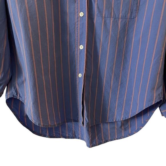 Rails Blue Button Down Puff Sleeve Janae in Lima Stripe Sz XS - Picture 8 of 16